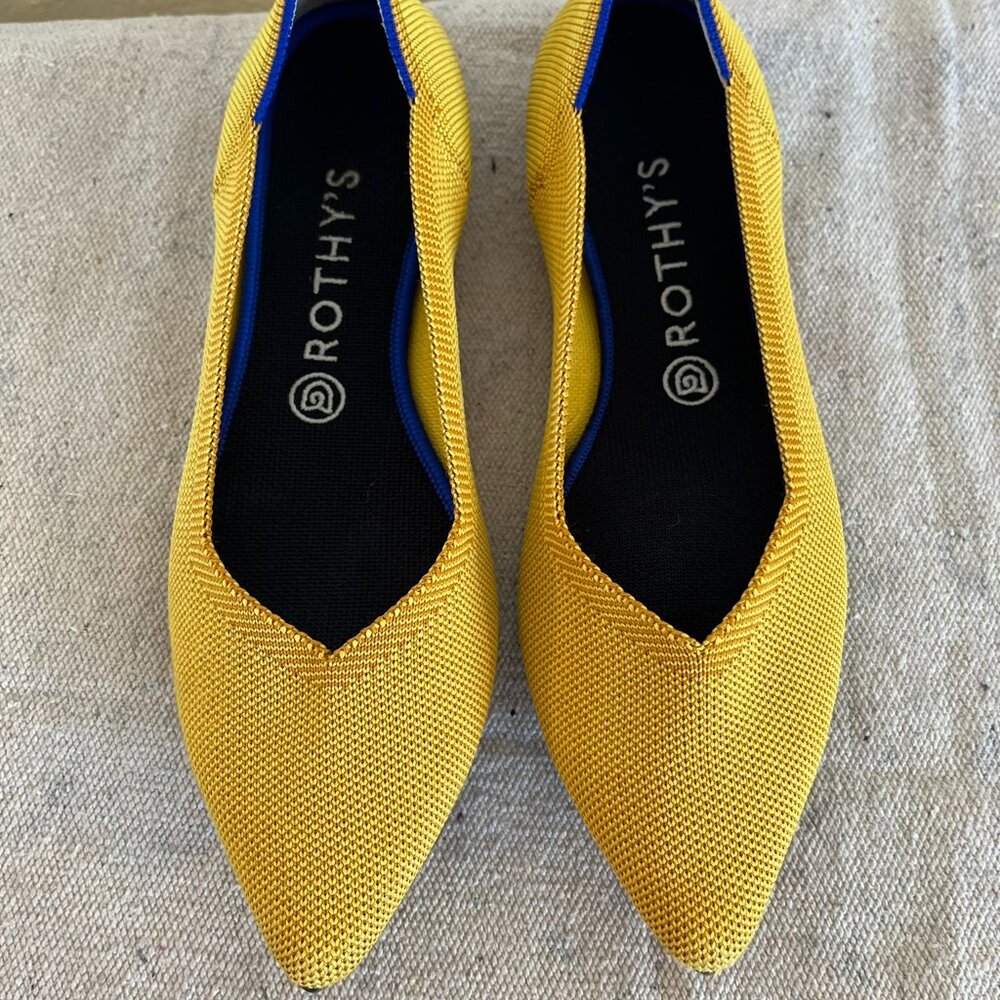 Rothy's Woman's Marigold The Point 11 Comfort Flats Shoes Sz 10